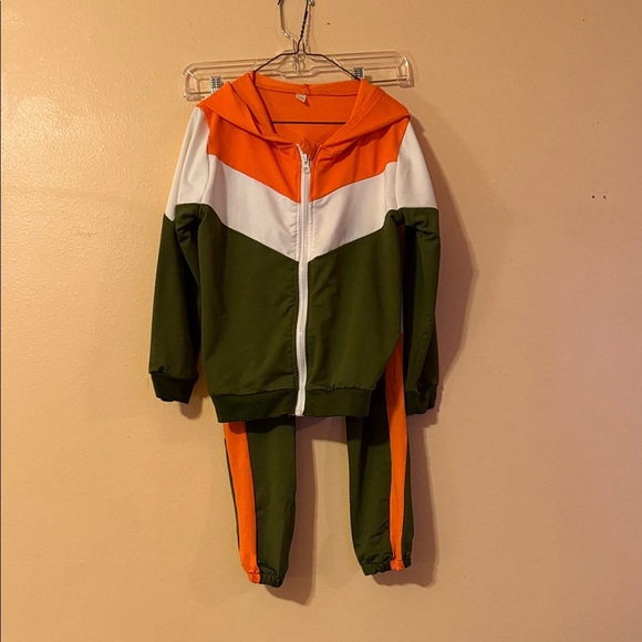 Kids' Green and Orange Tracksuit - Picture 1 of 6
